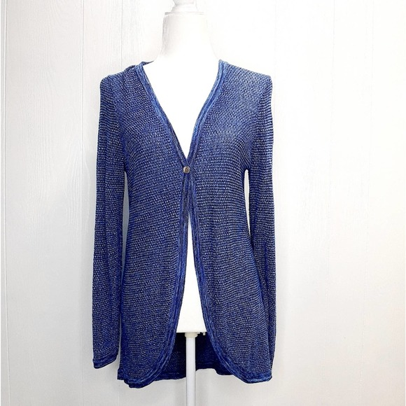 Foxcroft Sweaters - Foxcroft Knit Blue‎ Cardigan Medium